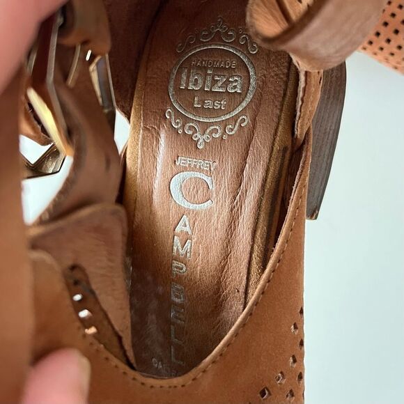 Jeffrey Campbell Everly Perforated Cutout Punched Leather Ankle Boots Tan 8.5 - Picture 8 of 10